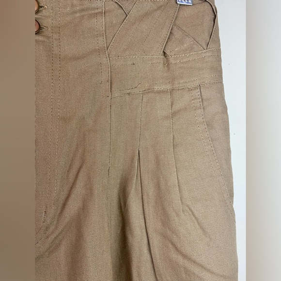 Vintage Forenza High Waisted Pleated Pants Criss Cross Waist Khaki Tapered 29" - Picture 7 of 10
